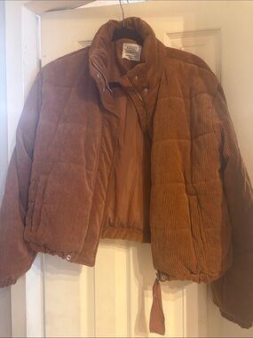 Ashley By 26 International Corduroy Puffer Jacket - Rust Brown